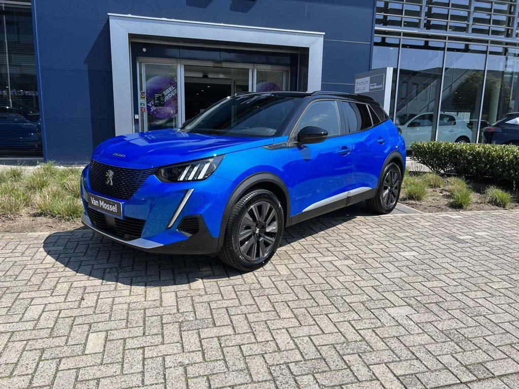 Peugeot e-2008 EV GT 50 kWh Climate Control | Voorstoelen Ve, Blauw, Origineel Nederlands, SUV of Terreinwagen, Adaptive Cruise Control