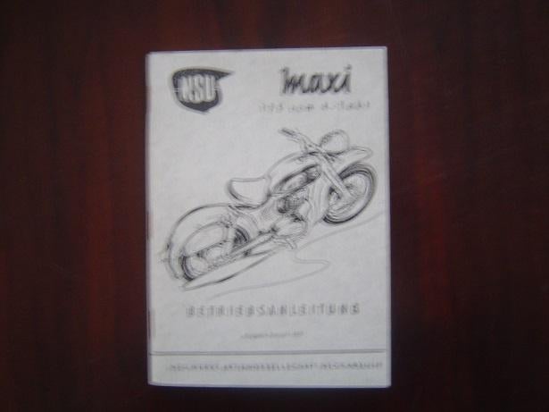 NSU Maxi 1957 175cc  motorrad betriebsanleitung, Motoren, Ophalen of Verzenden, Overige merken