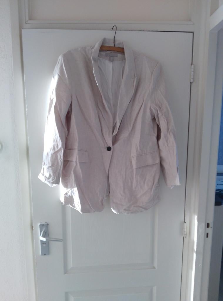 Linnen damesjas mt m, Ophalen of Verzenden, Zo goed als nieuw, Maat 38/40 (M)