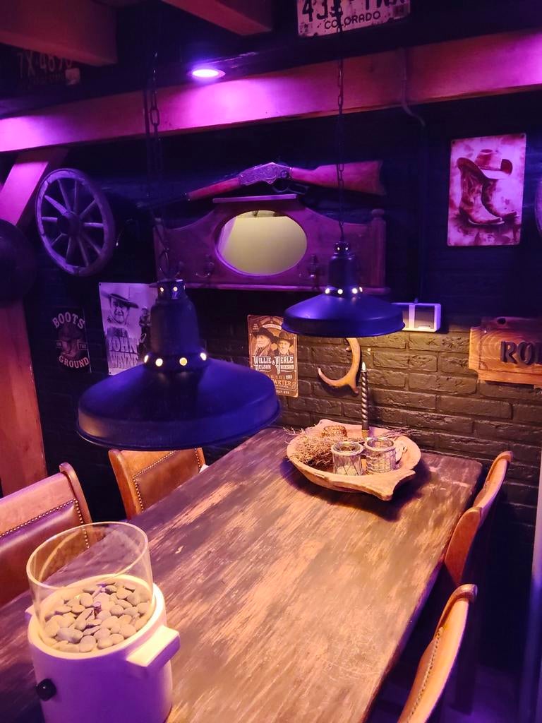 2 hanglampen voor Mancave Bar Overkapping., Ophalen of Verzenden, Minder dan 50 cm