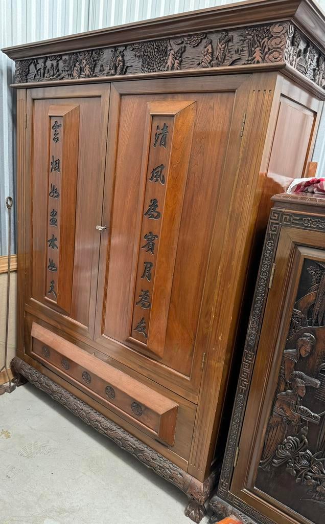 Oosterse Kledingkast Vintage, Antiek en Kunst, Antiek | Meubels | Kasten, Ophalen