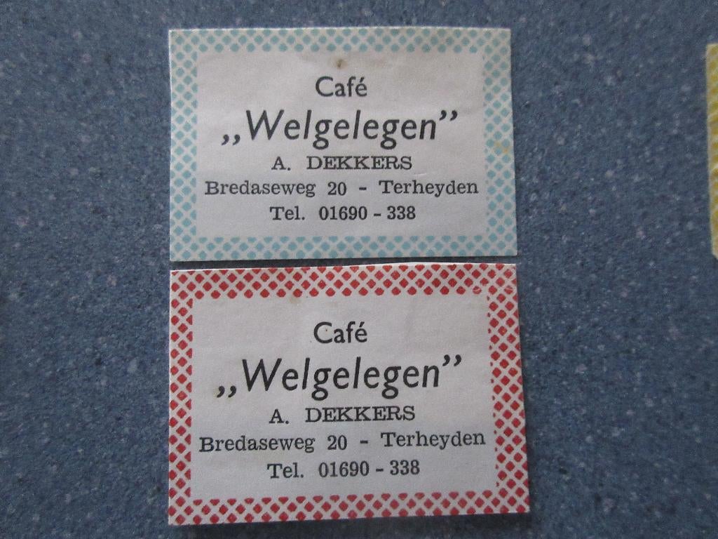 2 x Terheyden, café Welgelegen, Verzenden, Zo goed als nieuw, Luciferdoosjes of -merken