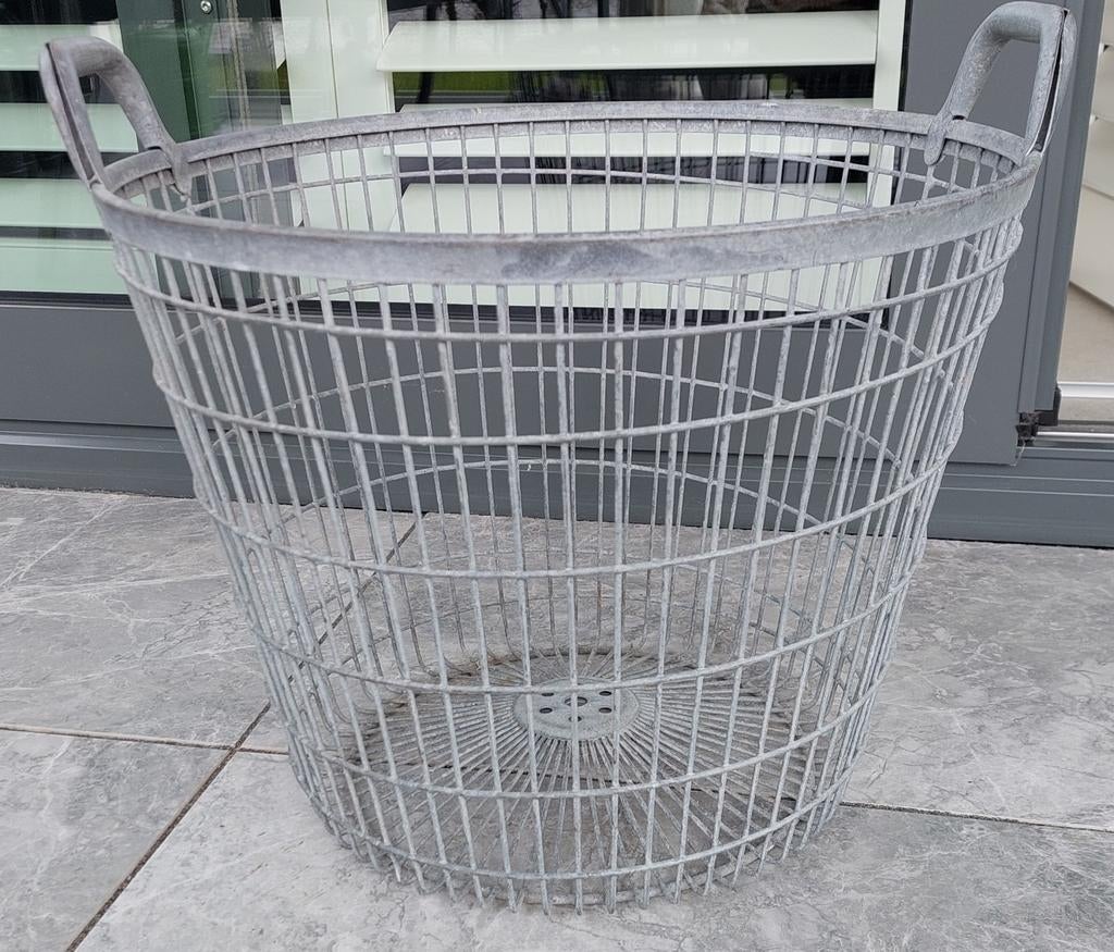 Stevige metalen houtmand, Ophalen, Rond, Overige materialen
