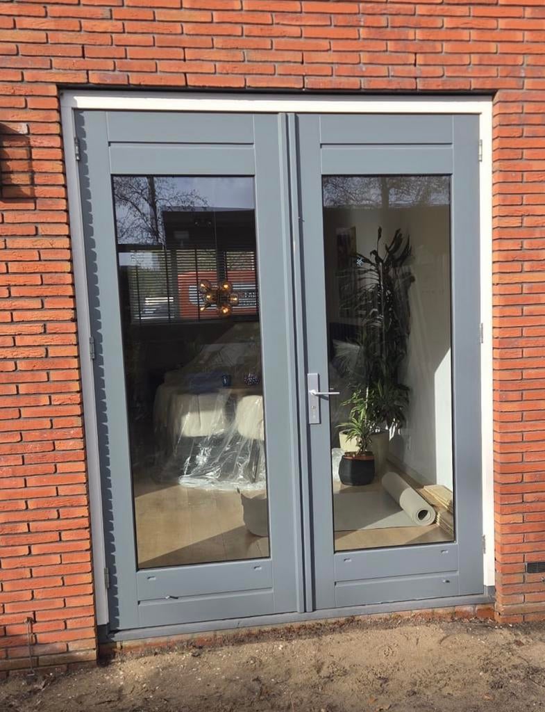 Openslaande deuren met kozijn, Ophalen, Glas, 120 cm of meer, 215 cm of meer