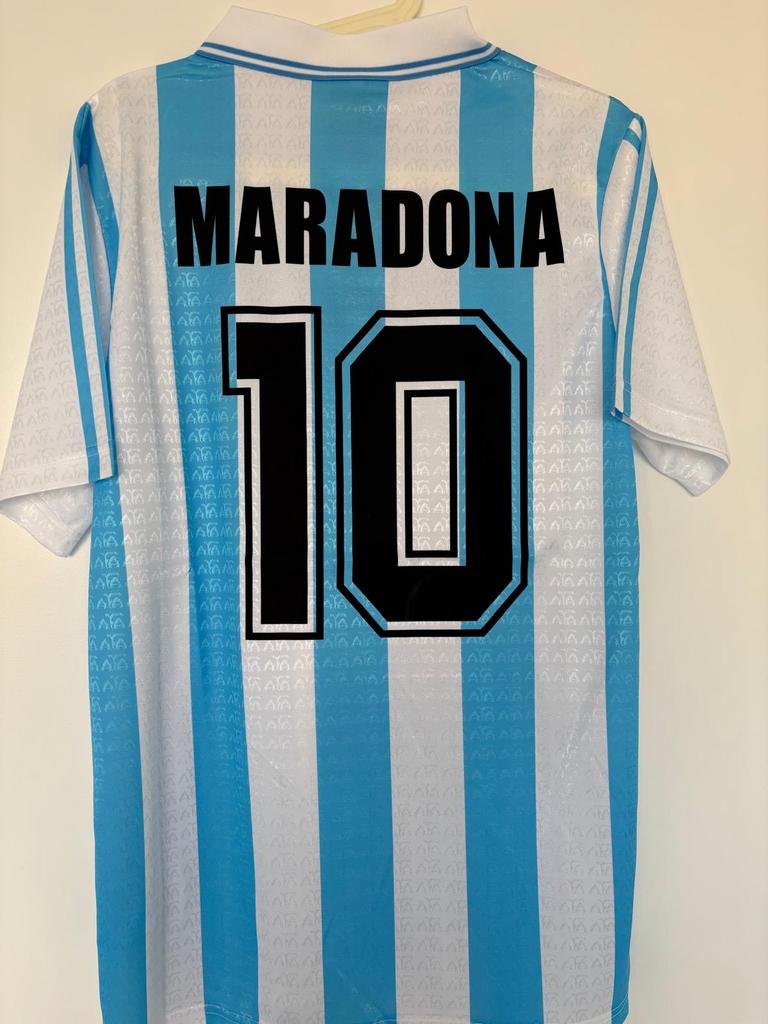 Retro Maradona Argentinië WK 1994 Thuisshirt - Maat L, Maat L, Ophalen of Verzenden, Nieuw, Shirt