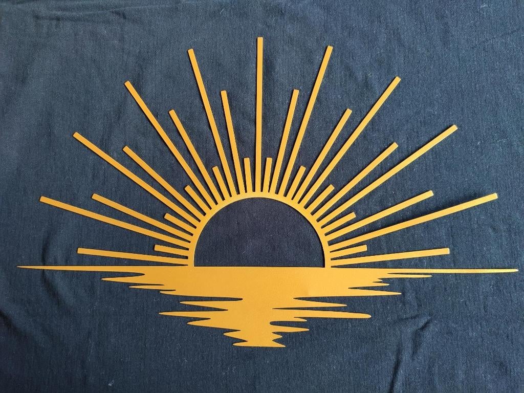 Wanddecoratie - Gouden Zon - Gecoat Metaal, Ophalen of Verzenden