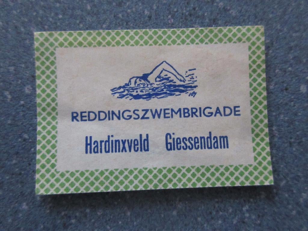 Hardinxveld Giessendam, Reddingszwembrigade, Verzenden, Zo goed als nieuw, Luciferdoosjes of -merken
