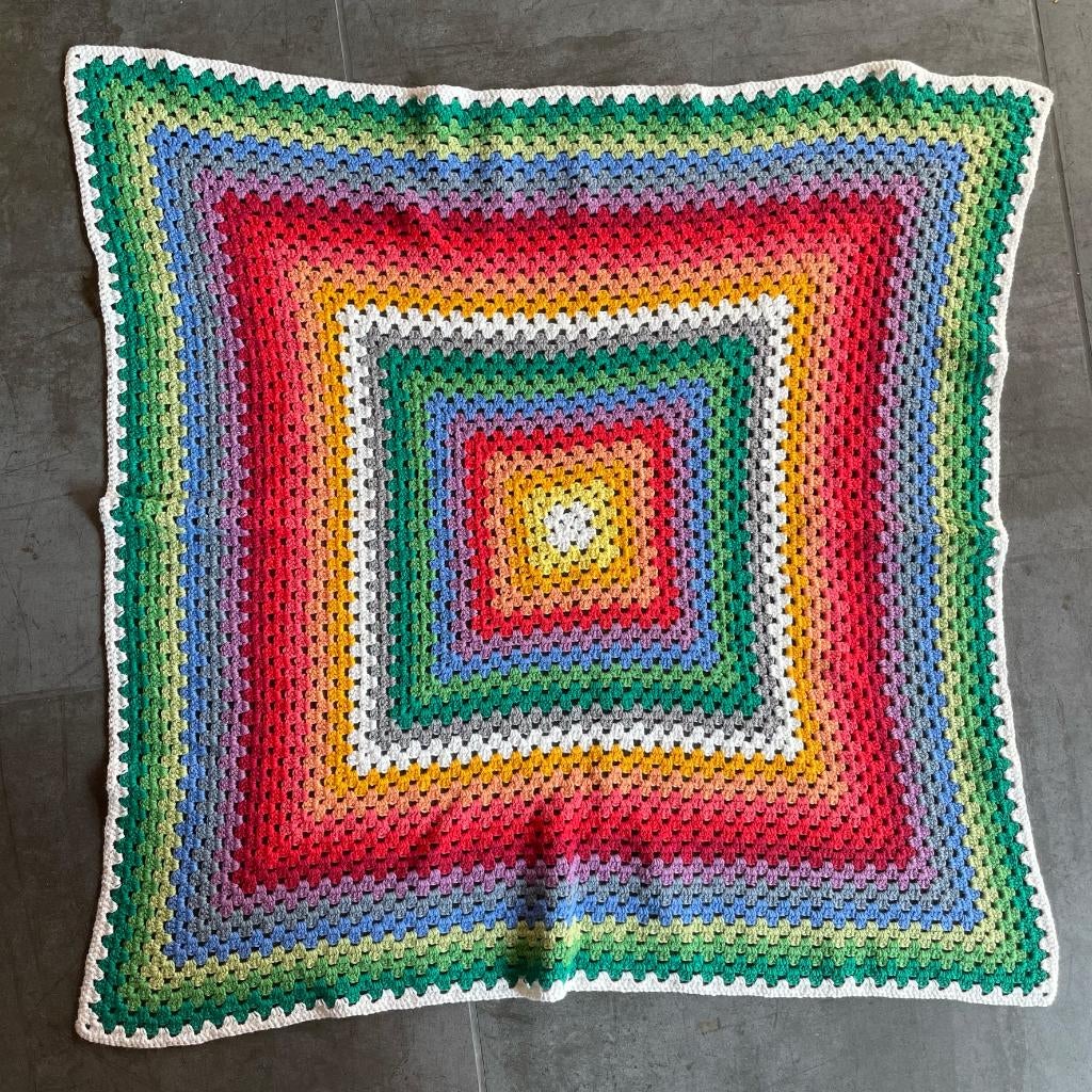 Gehaakte vintage, retro baby sprei, deken, kleed, -, -, Ophalen of Verzenden, Zo goed als nieuw