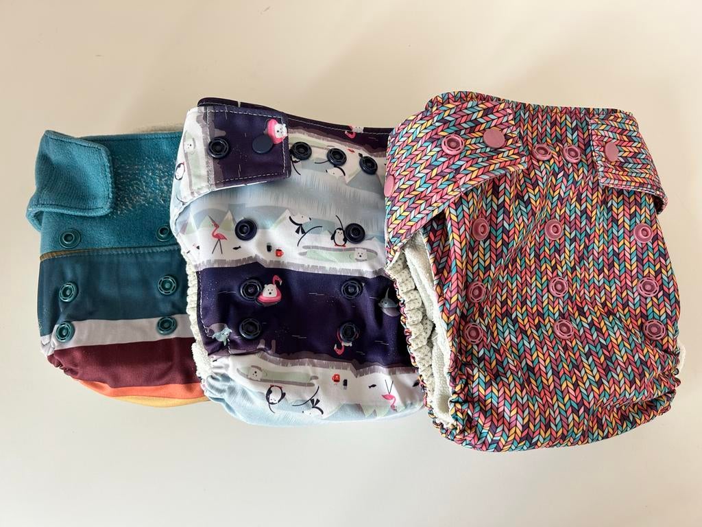 3 GroVia Wasbare Luiers met Drukknoopjes & Verstelbaar, Ophalen of Verzenden, Gebruikt