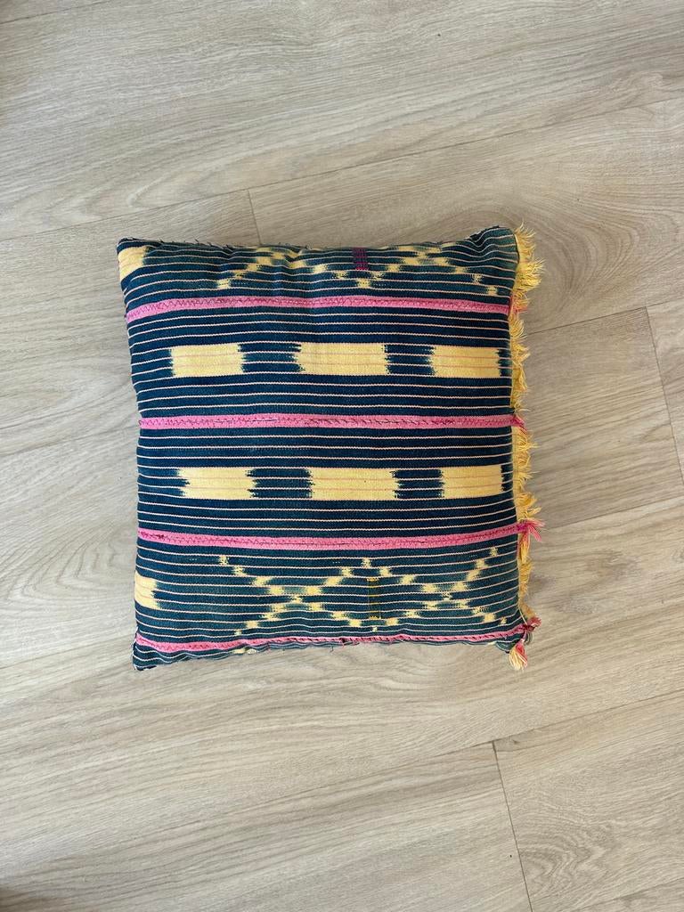 Kussen met patroon, Ophalen of Verzenden, Gebruikt, Blauw, Rechthoekig