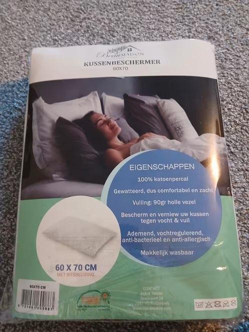 2 Kussenbeschermers 60x70 Nieuw in Verpakking, Ophalen, Eenpersoons, Wit, Nieuw
