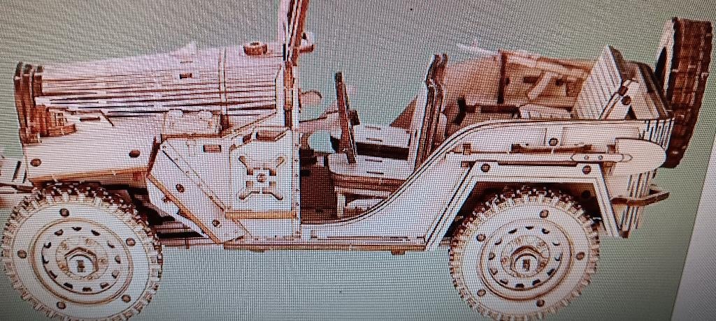 HOUTEN BOUWPAKKET JEEP, Hobby en Vrije tijd, Ophalen of Verzenden, Nieuw, Auto