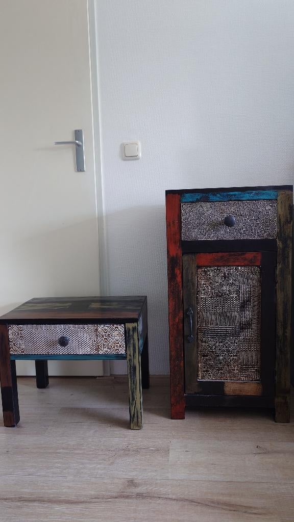 Tafel en kast Goa wolf Möbel deels massief mangohout, Ophalen, Gebruikt, 50 tot 100 cm, 50 tot 100 cm