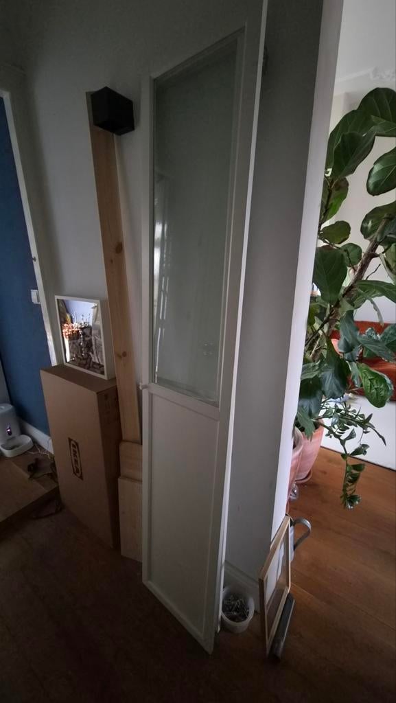 IKEA Billy Oxberg deur wit met glas, Ophalen, Minder dan 50 cm, Gebruikt, Modern, functioneel