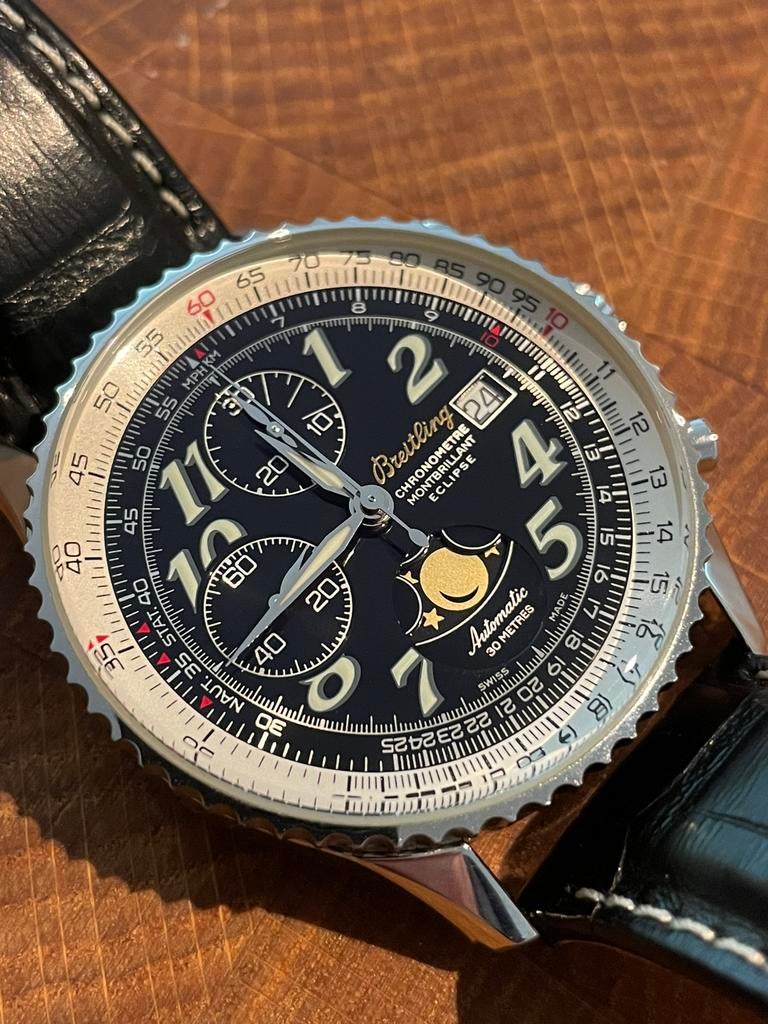 Breitling navitimer montbrillant eclipse FULL set SERVICED, Sieraden, Tassen en Uiterlijk, Horloges | Heren, Zo goed als nieuw