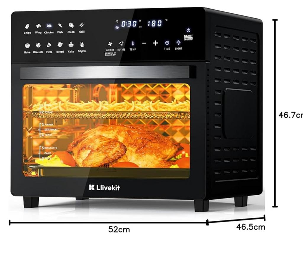 LLIVEKIT airfryer/ oven, Ophalen, Minder dan 45 cm, Nieuw, Oven met grill