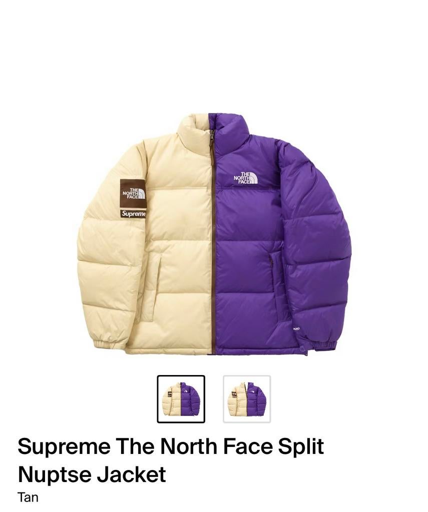 Supreme x The North Face Split Nuptse Jacket Maat L, Ophalen of Verzenden, Zo goed als nieuw, Maat 52/54 (L), Overige kleuren