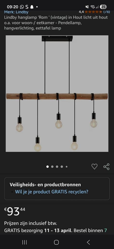 Leuke Lindby hanglamp 'Rom' (vintage) met 5 lampen, Huis en Inrichting, Lampen | Hanglampen, Gebruikt, 50 tot 75 cm, Vintage, Industrieel