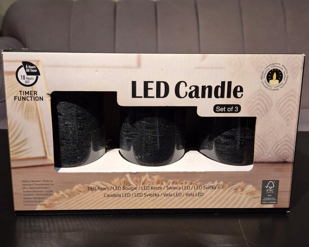 Led Kaarsen Op Timer, Overige materialen, Zwart, Nieuw, Ophalen of Verzenden