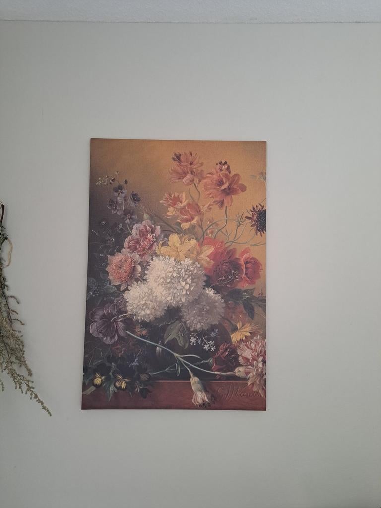 Canvas schilderij met bloemen, Ophalen
