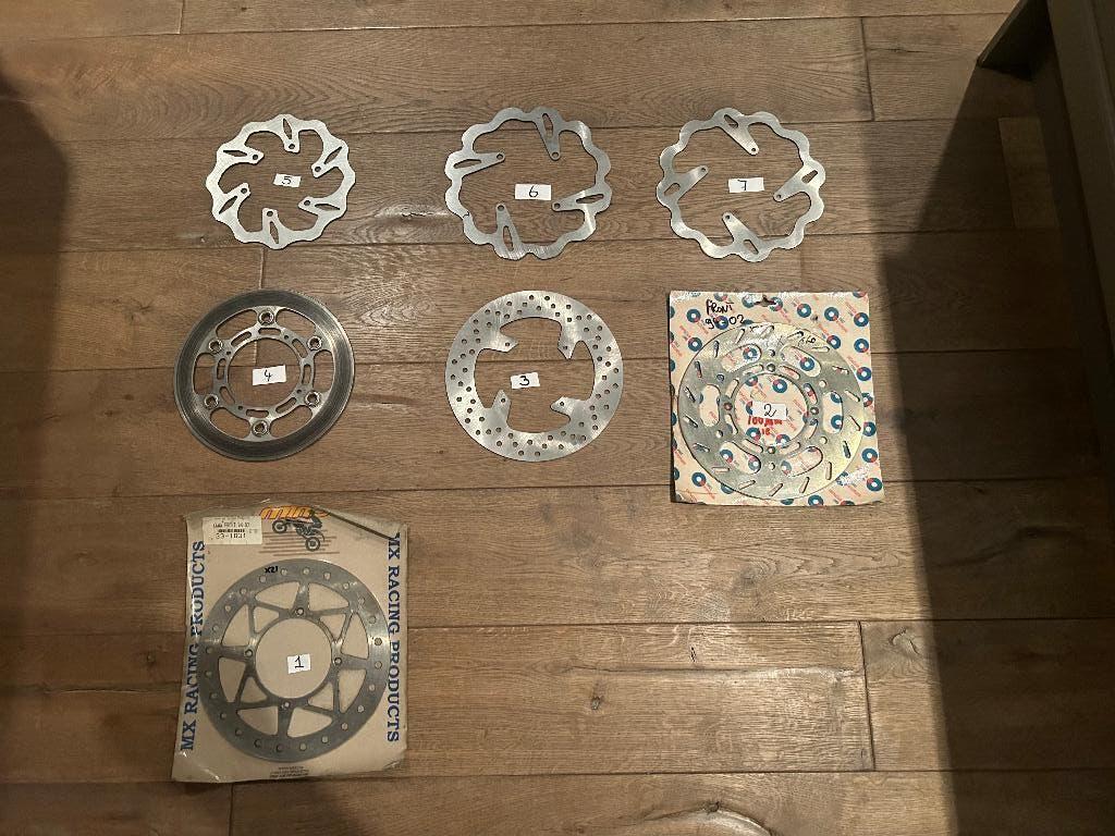 Kawasaki oldtimer en recente voorremschijf KLX KX KDX, Ophalen of Verzenden