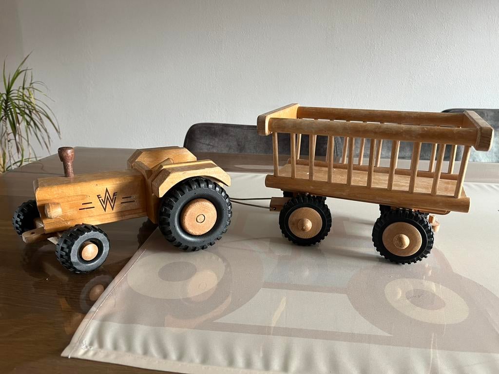 Werdauer tractor en hooiwagen hout, Antiek en Kunst, Antiek | Speelgoed, Ophalen of Verzenden