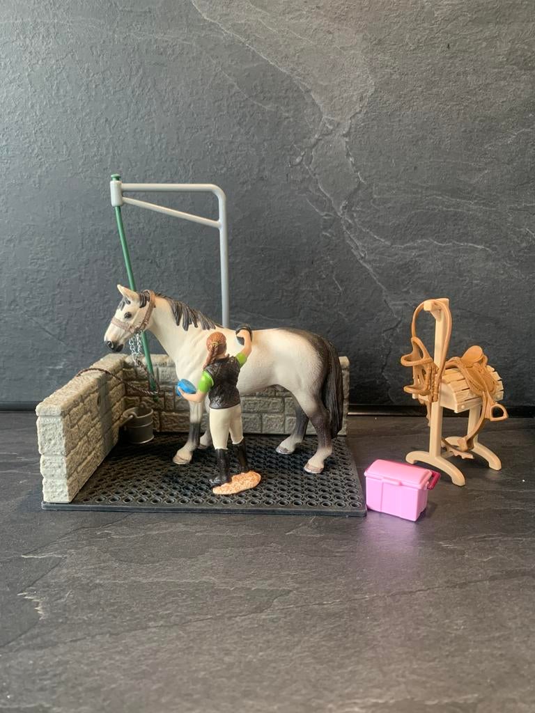 Schleich paarden wasplaats, Ophalen of Verzenden, Gebruikt