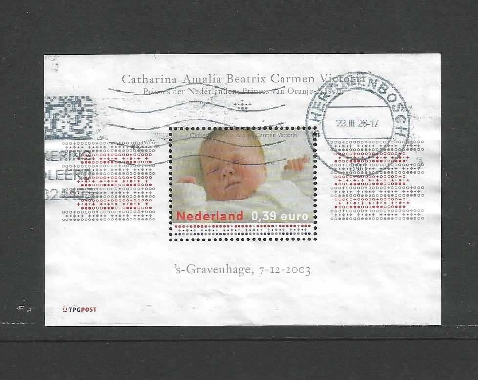 2243 BLOK GEBOORTE AMALIA 2003, Postzegels en Munten, Ophalen of Verzenden, Na 1940, Gestempeld