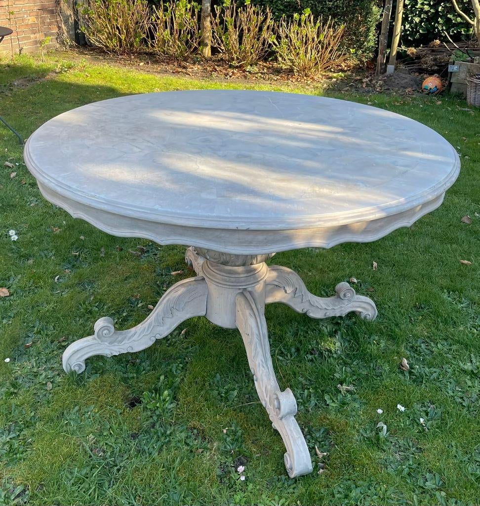 Ronde houten eettafel, Huis en Inrichting, Tafels | Eettafels, Ophalen, Gebruikt, Klassiek, landelijk, Vijf personen of meer