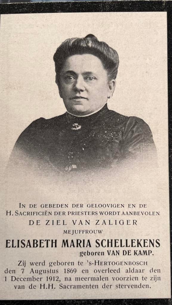Elisabeth Maria van de Kamp 1869 Den Bosch, Ophalen of Verzenden