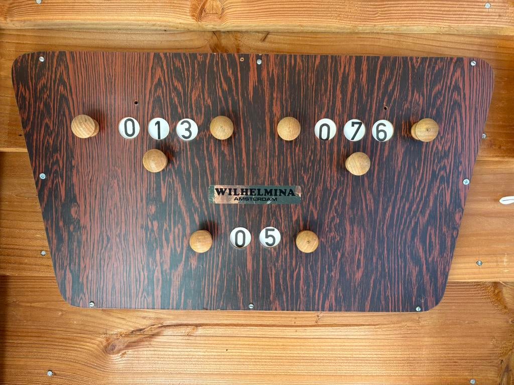 Vintage scorebord biljart wilhelmina, Ophalen of Verzenden, Gebruikt, Biljarttafel