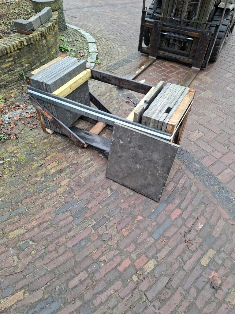 2m² 50x50x3 spotted bluestone, gebruikt, Tuin en Terras, Tegels en Klinkers, Ophalen of Verzenden, Beton, Terrastegels