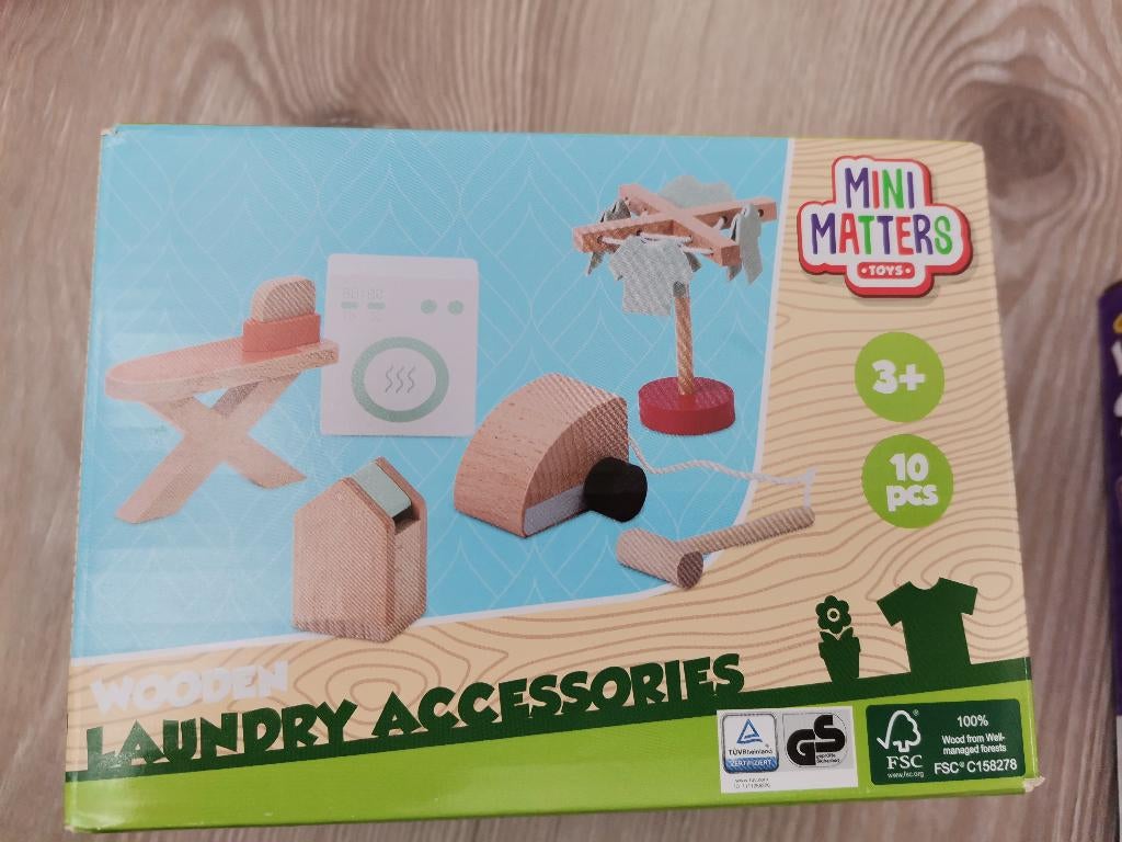 Minni matters toys wooden laundry accessorıes €1. 50, Kinderen en Baby's, Speelgoed | Houten speelgoed, Ophalen, Nieuw