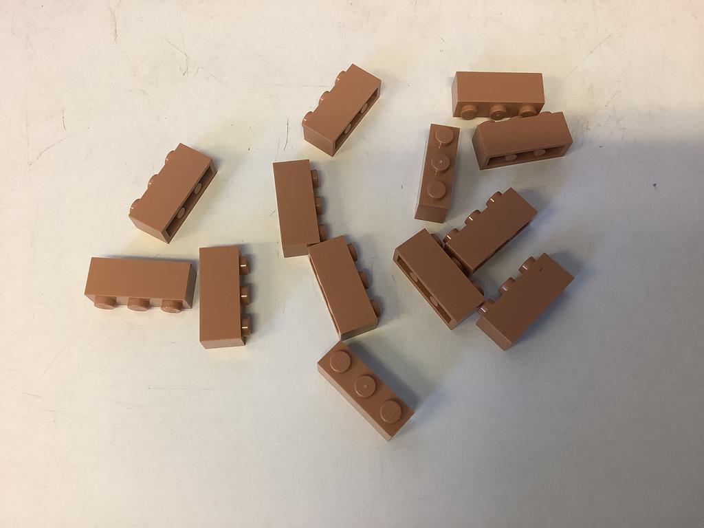 Lego steen 1x3 nougat, Ophalen of Verzenden, Gebruikt, Losse stenen, Lego
