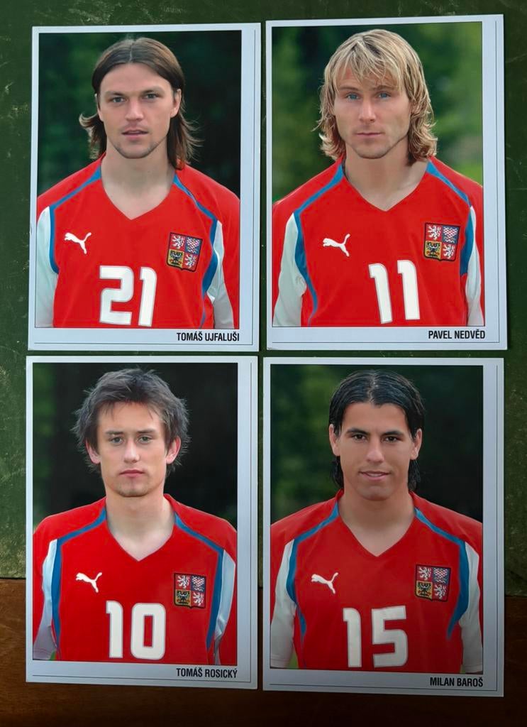 4 spelerskaarten Tsjechoslowakije Pavel Nedved, Ophalen of Verzenden, Zo goed als nieuw, Spelerskaart