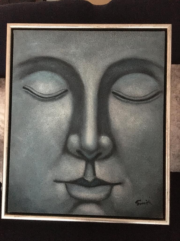 Boeddha schilderij gezicht, Antiek en Kunst, Ophalen