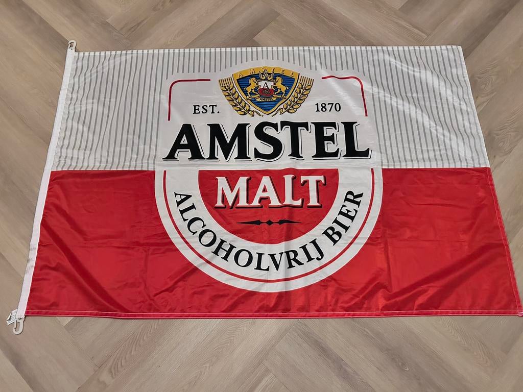 Amstel Malt Vlag 140x90, Verzamelen, Biermerken, Ophalen of Verzenden, Gebruikt, Overige typen, Amstel