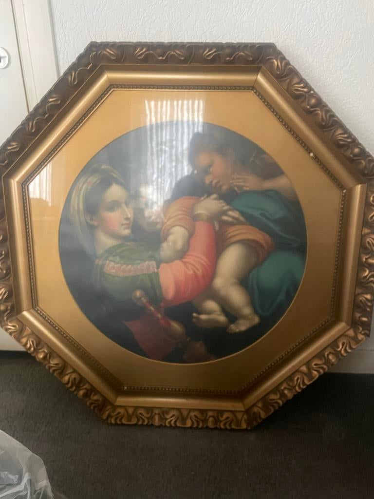 Schilderij Madonna met Kind, 106x106cm, Antiek en Kunst, Ophalen