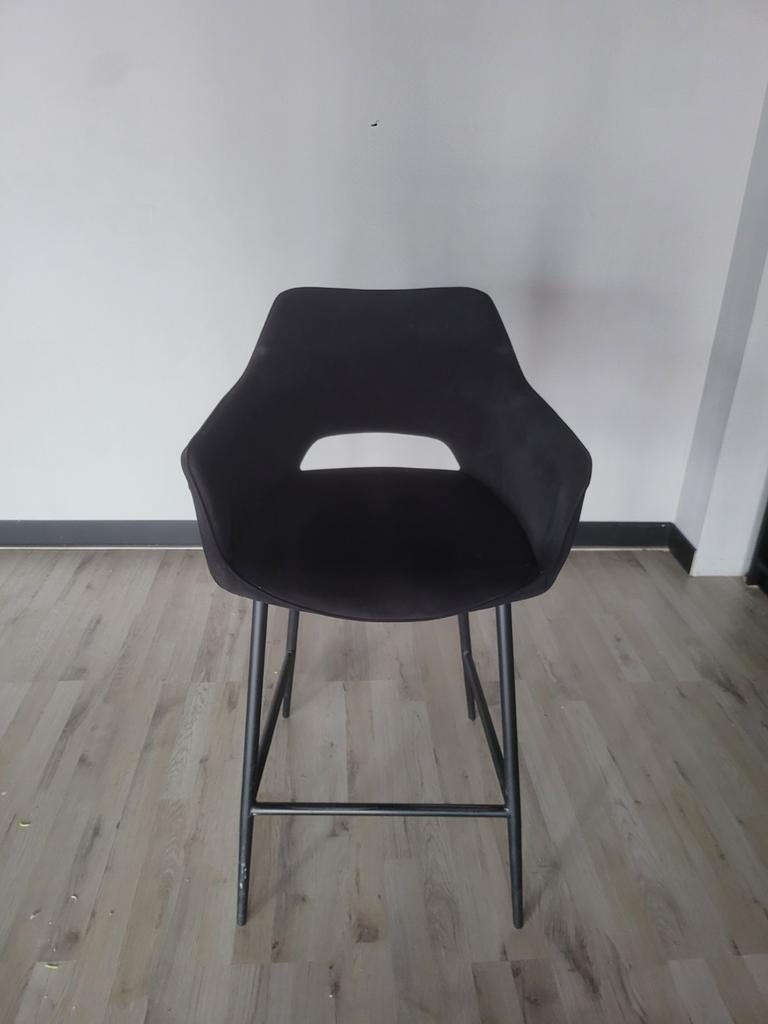 Riverdale barkruk, zwart - Stijlvol en comfortabel, Ophalen, Gebruikt, Met voetsteun, Metaal