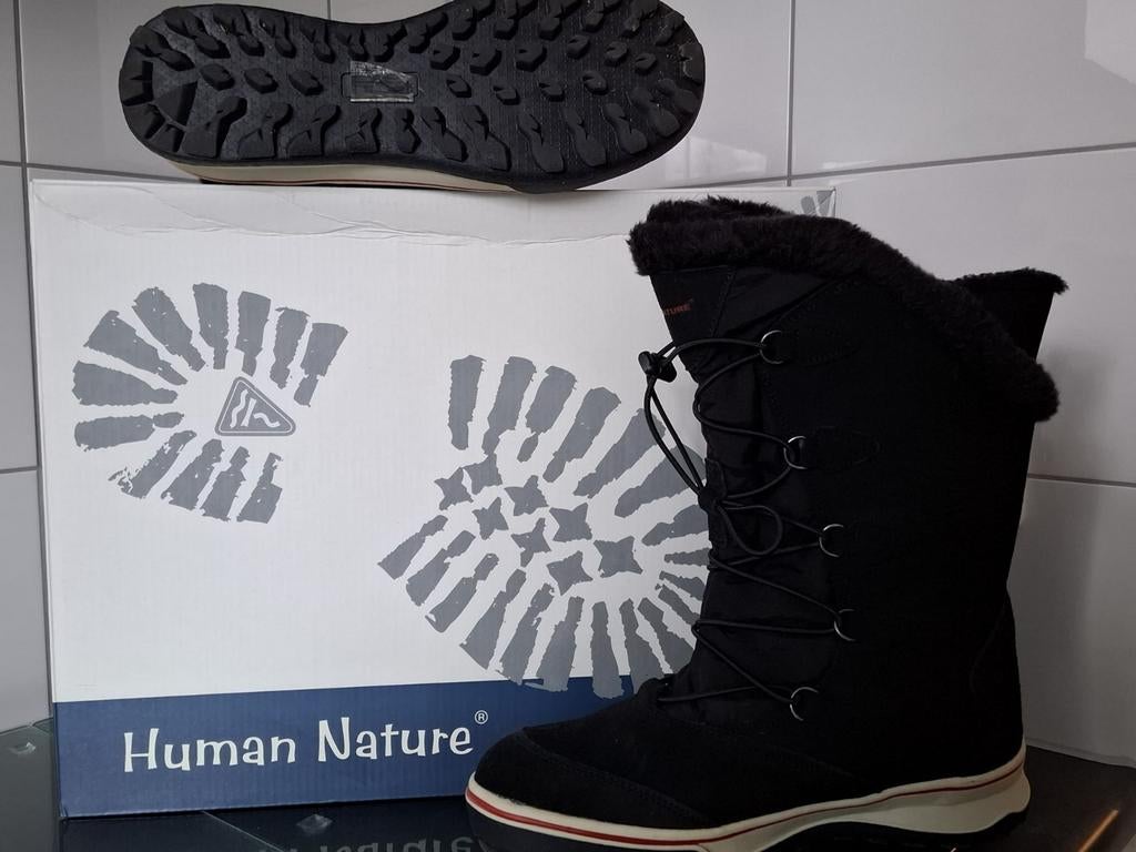 Bontgevoerde leren snowboots maat 41, Zwart, Snowboots, Ophalen of Verzenden, Zo goed als nieuw