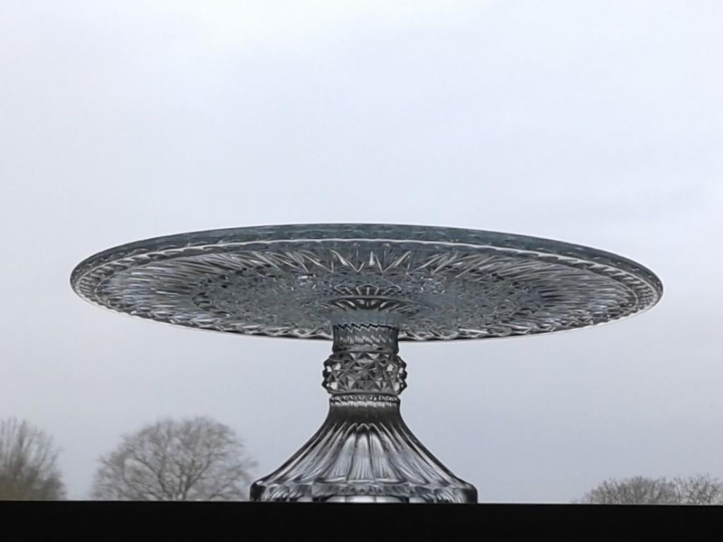 Taartschaal Persglas Art Deco Vintage, Ophalen of Verzenden