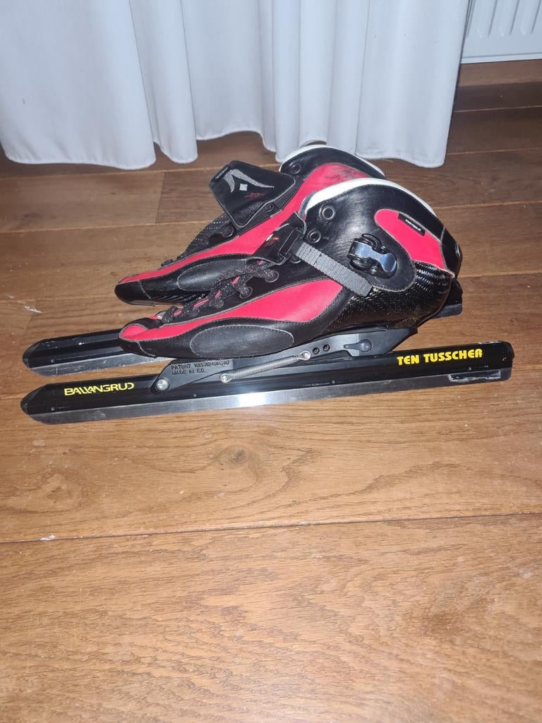 Raps klapschaatsen, zwart met rood maat 46, Ophalen, Klapschaats, Gebruikt, Raps