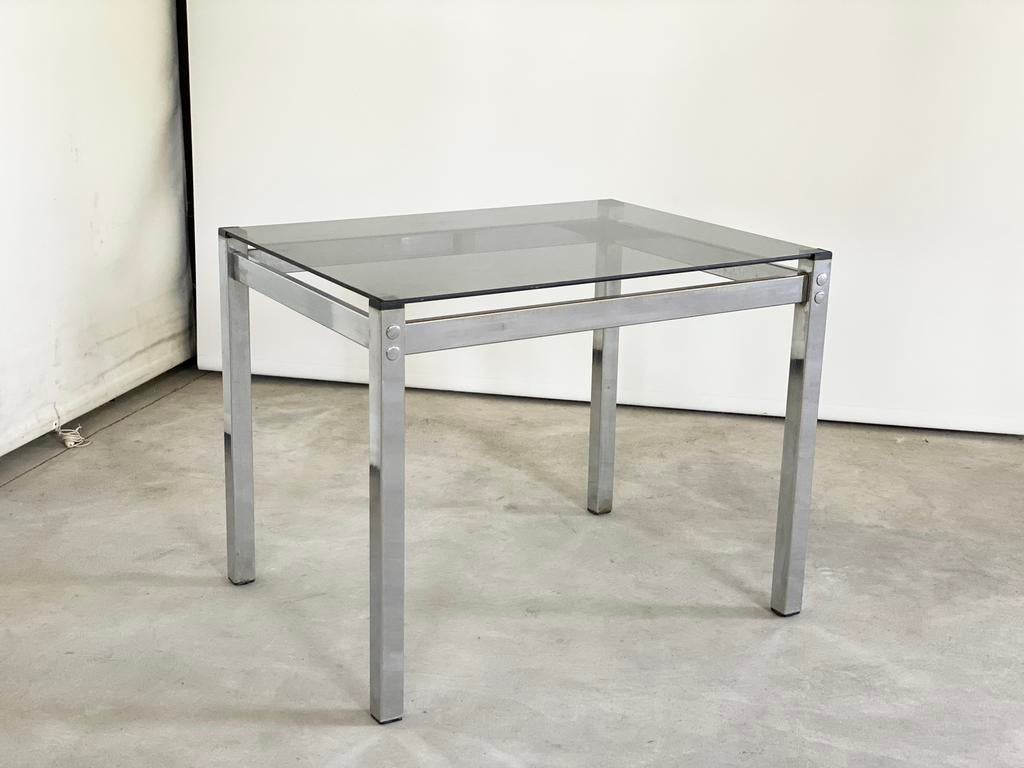 Vintage chroom sidetable, Ophalen of Verzenden, Rond, Minder dan 55 cm, 45 tot 60 cm