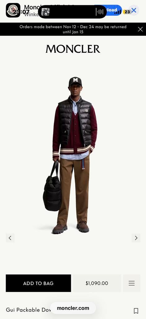 Moncler bodywarmer, Onbekend, Maat 48/50 (M), Ophalen of Verzenden, Overige thema's