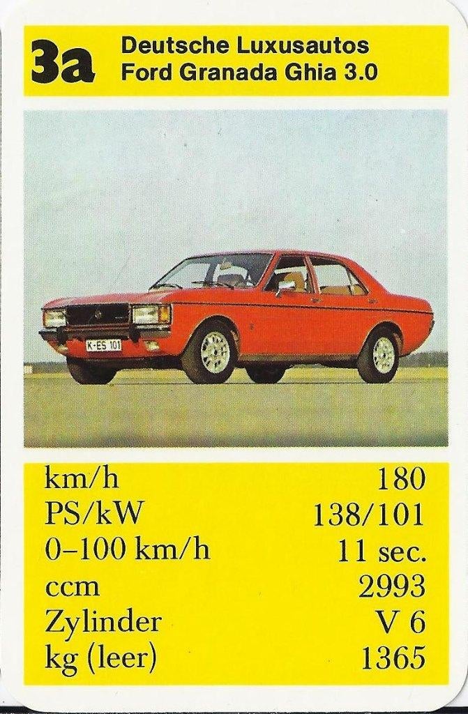 C396 autokaartje ford granada ghia 3,0, Ophalen of Verzenden, Zo goed als nieuw, Auto's