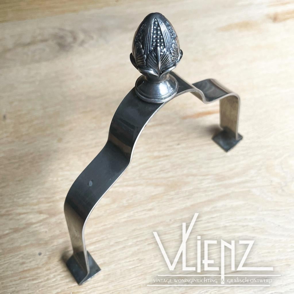 Vintage, brocante bordendrager, bordenklem met artisjok, Ophalen of Verzenden