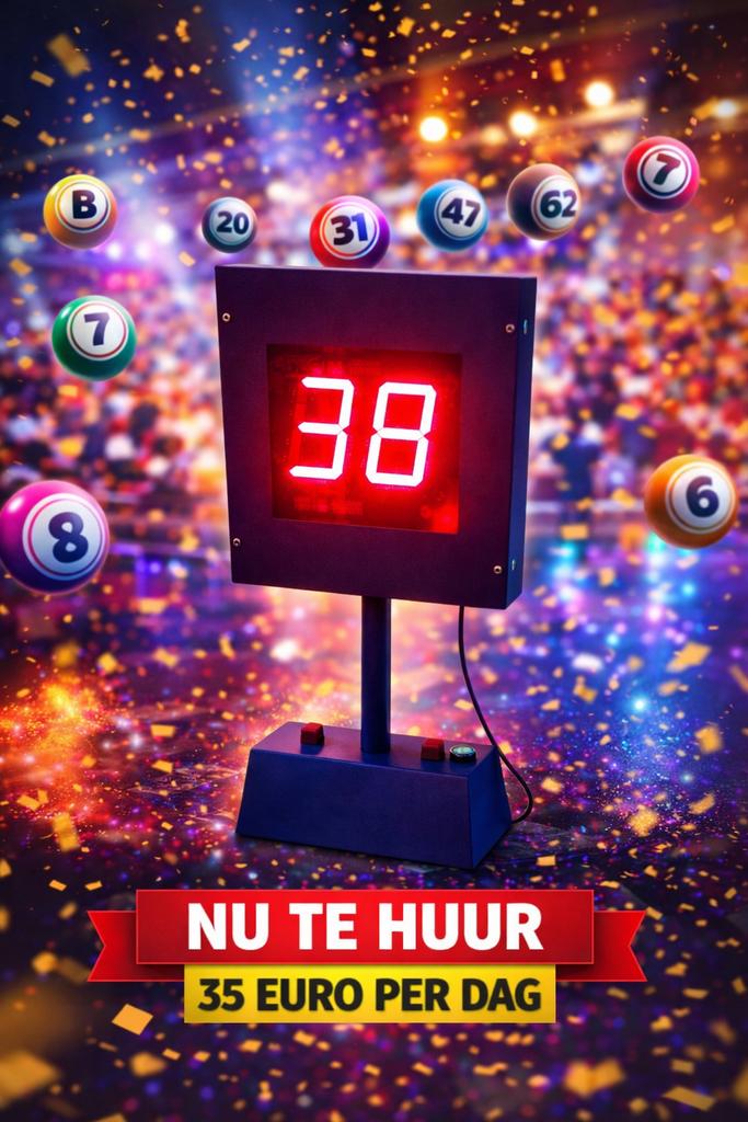 Bingo Machine te Huur - Plezier voor Elk Evenement!, Ophalen of Verzenden, Gebruikt, Feestartikel, Verjaardag