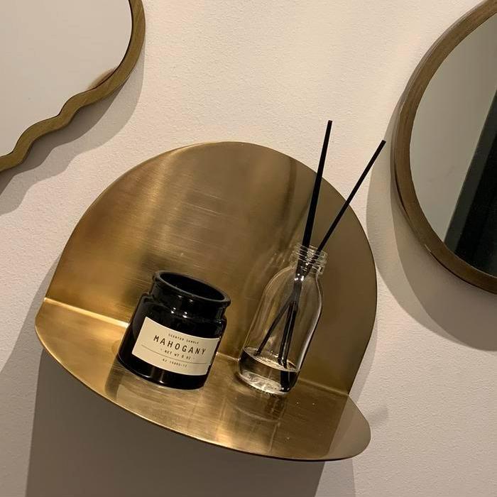 Metalen half rond wandplankje goud, Ophalen of Verzenden, Gebruikt