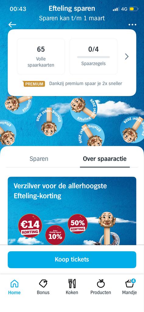 AH Efteling Zegels - Volle Spaarkaart, Verzamelen, Supermarktacties, Albert Heijn, Ophalen of Verzenden