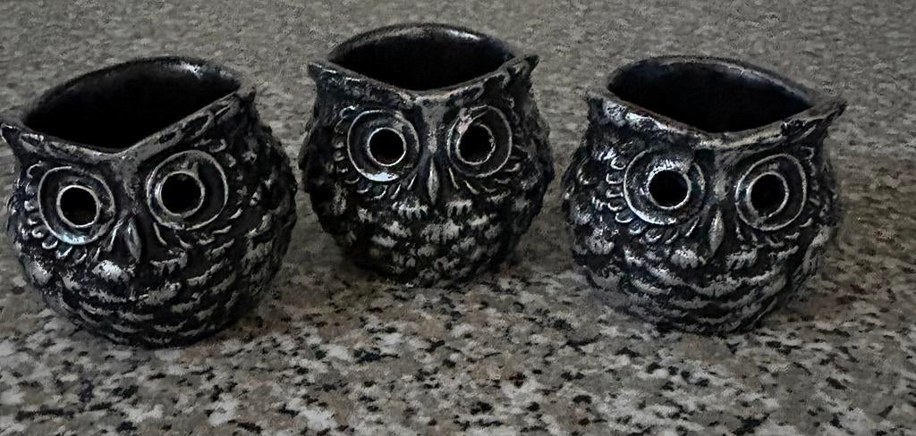 Waxinelichtjes houders, uil, Ophalen of Verzenden, Nieuw, Overige materialen, Minder dan 25 cm